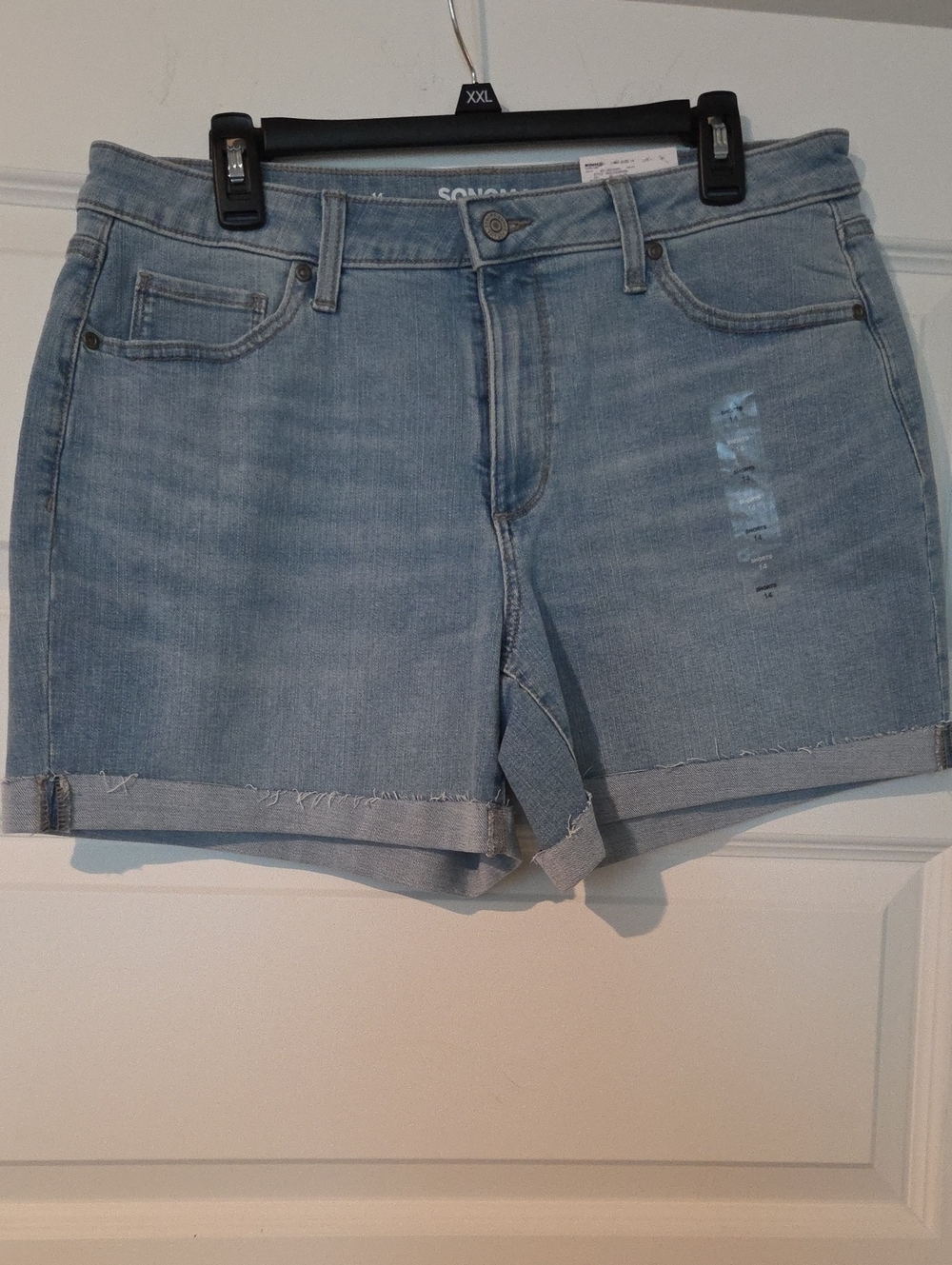 Sonoma Light Blue Distressed Cuffed Denim Shorts